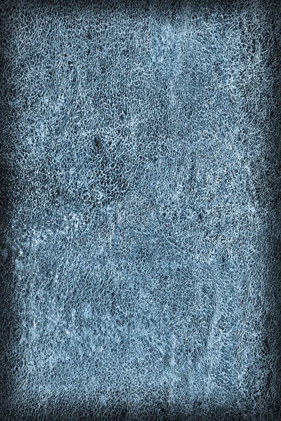 Eski karanlık mavi inek derisi Creasy kaba Vignette Grunge doku örneği — Stok fotoğraf