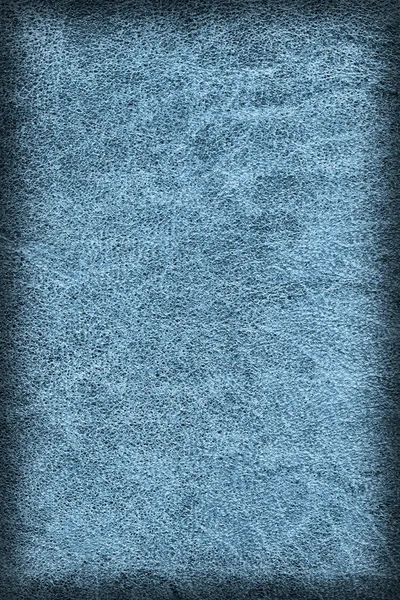 Stary ciemny niebieski skóra bydlęca Creasy grubej winieta Grunge tekstury próbki — Zdjęcie stockowe
