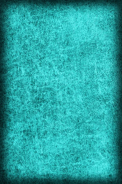 Stary Cyan barwione skóry wołowej Creasy grubej winieta Grunge tekstury próbki — Zdjęcie stockowe
