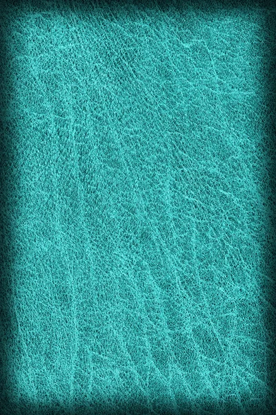 Velho Cyan manchado couro grosseiro grosseiro vinheta Grunge textura amostra — Fotografia de Stock