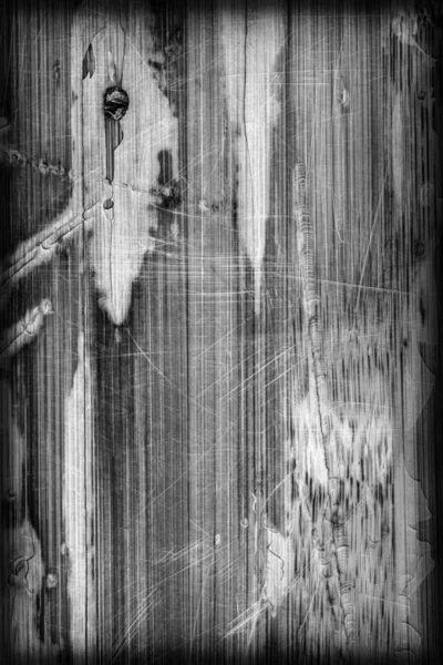 Alte lackierte laminierte Holzplatte gebleicht grau rissig zerkratzt geschälte Vignette Grunge Textur — Stockfoto