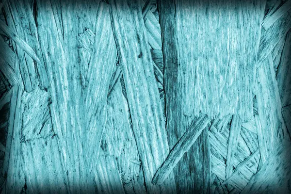 Madeira aglomerado branqueado e manchado ciano azul grosseiro vinheta Grunge textura — Fotografia de Stock