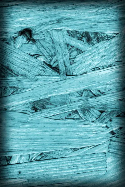 Fa, forgácslap fehérített és festett, cián kék durva matrica Grunge textúra — Stock Fotó
