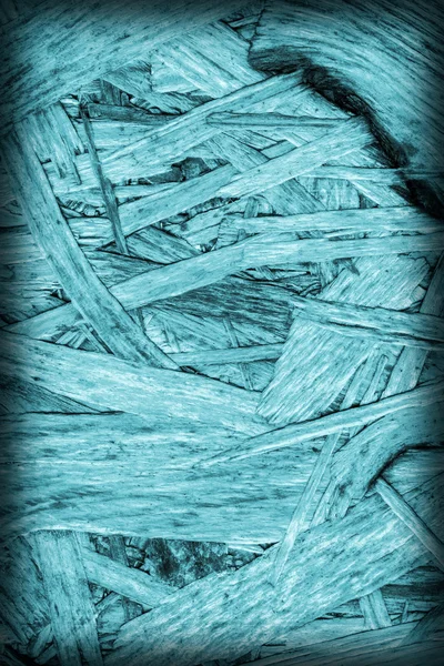 Fa, forgácslap fehérített és festett, cián kék durva matrica Grunge textúra — Stock Fotó