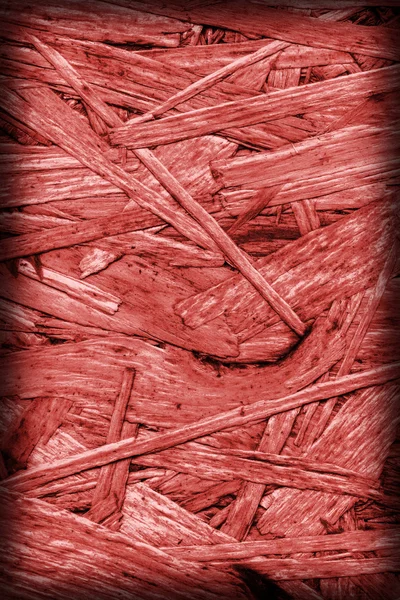 Chipboard Bleached and Red Stained Coarse Vignette Grunge Texture — Stock Photo, Image