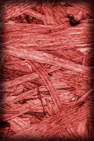 Chipboard Bleached and Red Stained Coarse Vignette Grunge Texture — Stock Photo, Image