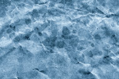 Kaba geri dönüşüm mavi Kraft kağıt bakkal çantası, lekeli, ezilmiş, C