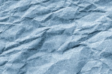 Mavi geri dönüşüm Kraft kağıt torba buruşuk Grunge doku detay