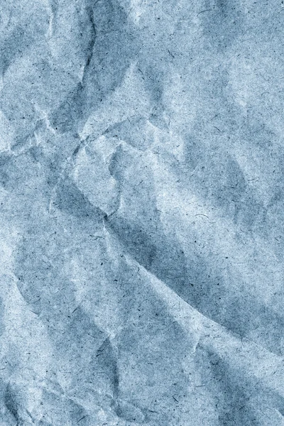 Återvinna blå Kraft papperspåse skrynklade Grunge konsistens detalj — Stockfoto