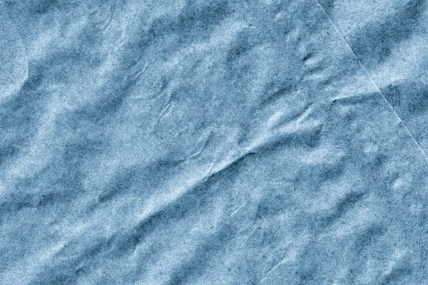 Recyklingu niebieski worek papieru Kraft zmięty Grunge tekstury szczegółów — Zdjęcie stockowe