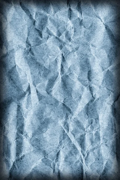Bleu recycler Kraft sac en papier froissé Vignette Grunge texture détail — Photo