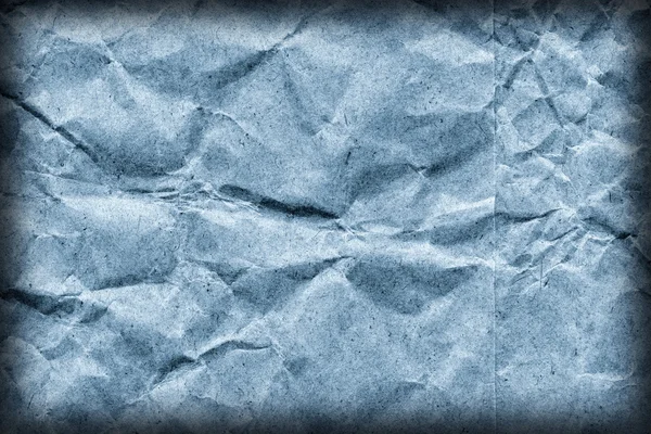 Saco de papel Kraft reciclado azul vinheta grunge detalhe da textura — Fotografia de Stock