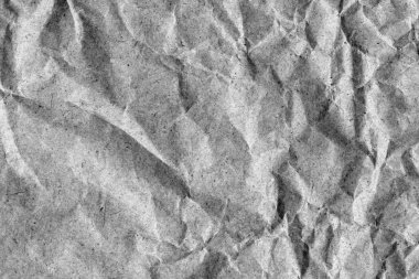 Gri geri dönüşüm Kraft kağıt torba buruşuk Grunge doku detay