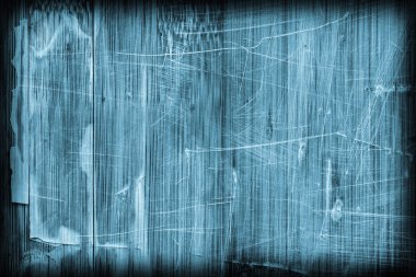 Eski mavi lekeli vernikli ahşap Lamine Panel çizilmiş soyulmuş Grunge doku kırık