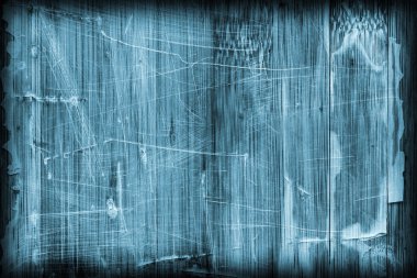 Eski mavi lekeli vernikli ahşap Lamine Panel çizilmiş soyulmuş Grunge doku kırık