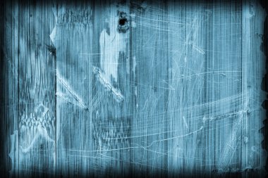 Eski mavi lekeli vernikli ahşap Lamine Panel çizilmiş soyulmuş Grunge doku kırık