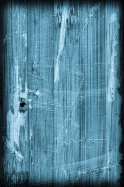 Eski mavi lekeli vernikli ahşap Lamine Panel çizilmiş soyulmuş Grunge doku kırık