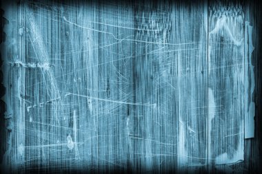 Eski mavi lekeli vernikli ahşap Lamine Panel çizilmiş soyulmuş Grunge doku kırık