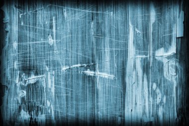 Eski mavi lekeli vernikli ahşap Lamine Panel çizilmiş soyulmuş Grunge doku kırık