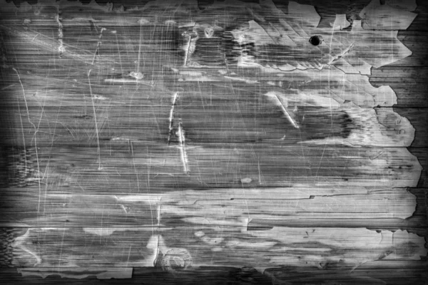 Antiguo panel de madera laminado barnizado blanqueado gris agrietado rayado pelado viñeta grunge textura — Foto de Stock
