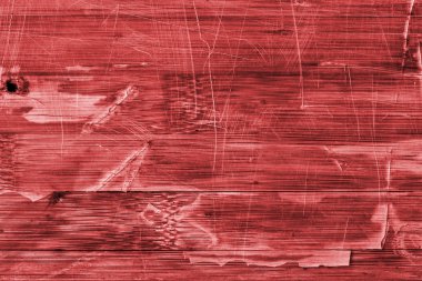 Eski ahşap Lamine paneli kırmızı vernikli lekeli tırmalamak soyulmuş Grunge doku kırık
