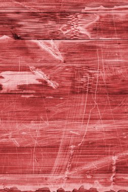 Eski ahşap Lamine paneli kırmızı vernikli lekeli tırmalamak soyulmuş Grunge doku kırık