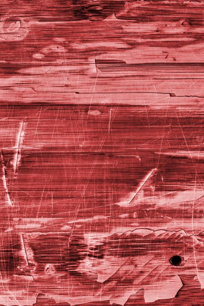 Vieux panneau stratifié en bois rouge teinté verni fissuré rayé texture grunge pelée — Photo