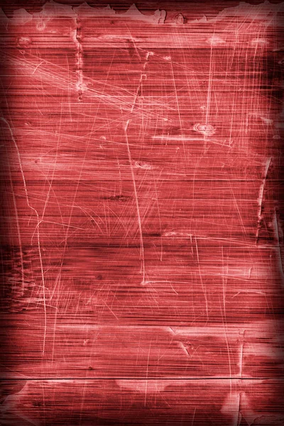 Vieux panneau stratifié en bois rouge teinté verni fissuré rayé Vignette pelée Grunge Texture — Photo