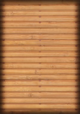 Bambu yer Mat doğal koyu sarı ağartılmış ve Vignette Grunge doku tasarlamak