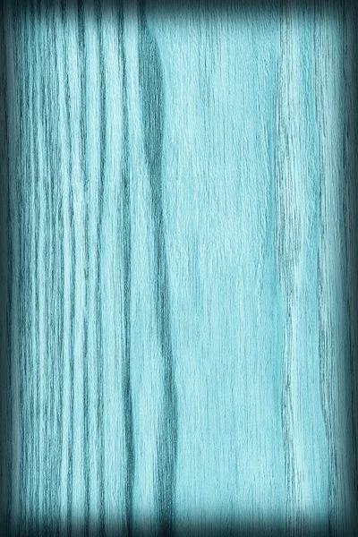 Natural Oak Wood Bleached and Stained Cyan Vignette Grunge Texture Sample — Stock Photo, Image