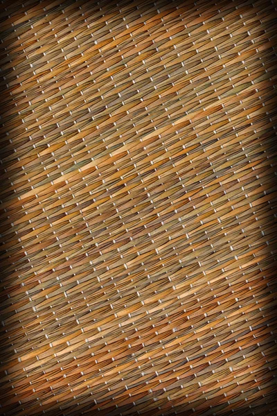Esterilla de paja de ocre natural con patrón tejido multicolor Vignette Grunge Texture —  Fotos de Stock