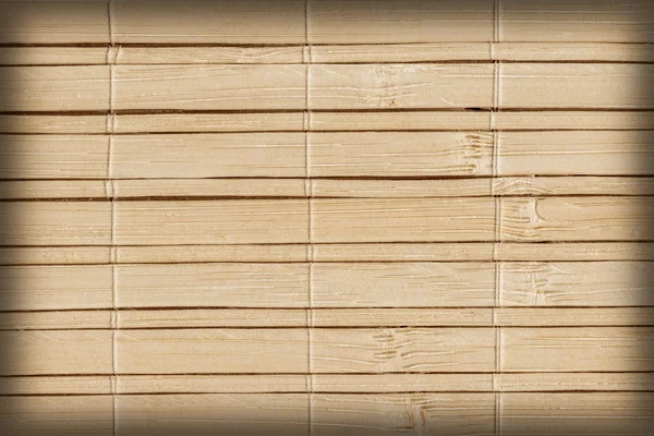 Esteira de bambu Natural Bege Vignette Grunge Textura Amostra — Fotografia de Stock