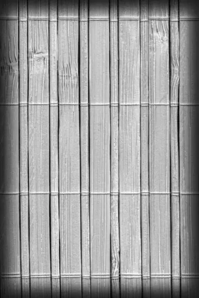 Mat bambusowych wybielone i barwiony szary winieta Grunge tekstury próbki — Zdjęcie stockowe