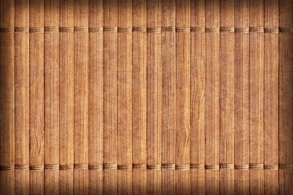 Bamboe Mat natuurlijke oker gebleekt, gekleurd, gevlekt vignet Grunge Texture Detail — Stockfoto