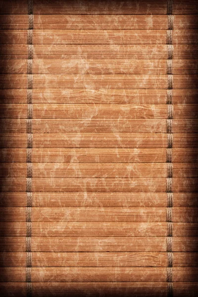 Bambusz Mat természetes okker, fehérített, festett, foltos matrica Grunge textúra részletessége — Stock Fotó