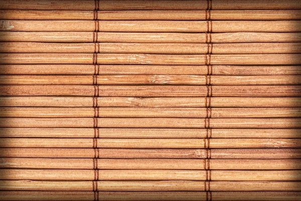 Bambu hasır doğal koyu sarı Grunge Vignette doku örneği — Stok fotoğraf