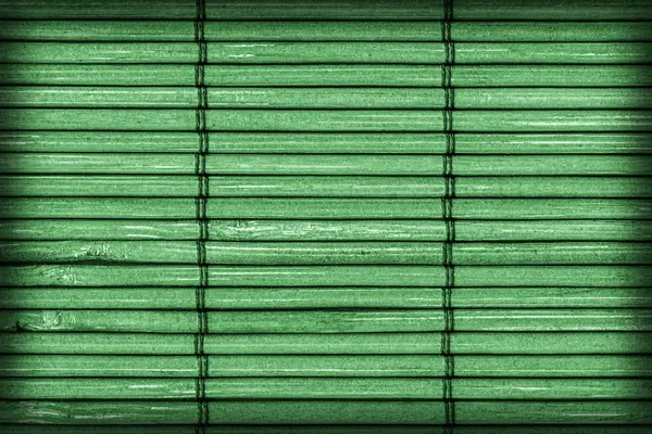 Tapis en bambou Handiwork Vignette verte blanchie et tachée Échantillon de texture grunge — Photo