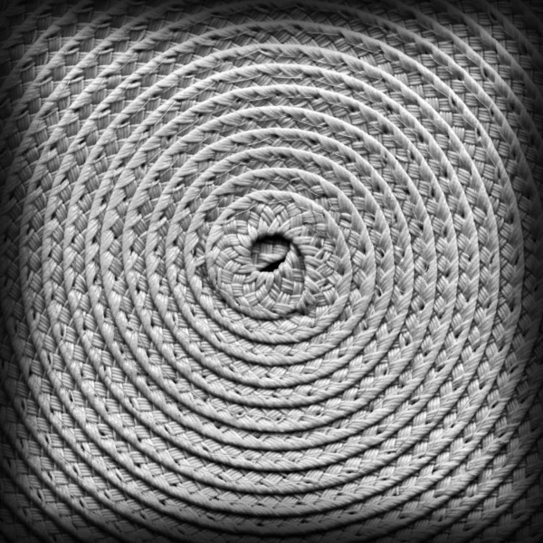 Chapéu de palha Whirlpool Weave padrão branqueado e manchado cinza Grunge textura amostra — Fotografia de Stock