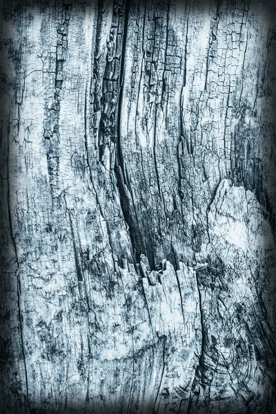 Viejo envejecido agrietado cuadrado madera bolardo manchado azul viñeta grunge textura de la superficie detalle — Foto de Stock