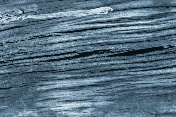 Velho desgastado rachado quadrado madeira Bollard manchado azul Grunge superfície textura detalhe — Fotografia de Stock