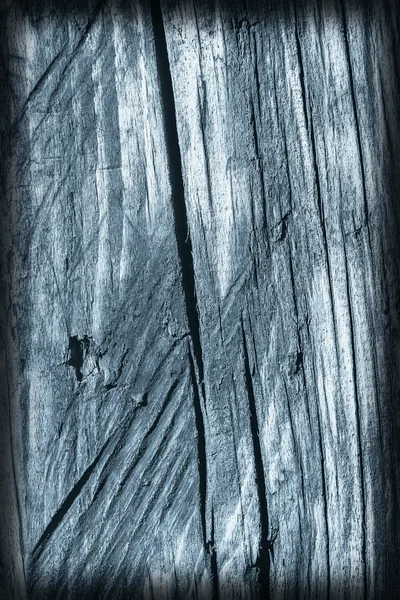 結ばれた古い風化割れ腐った木青ビネット グランジ テクスチャ — ストック写真
