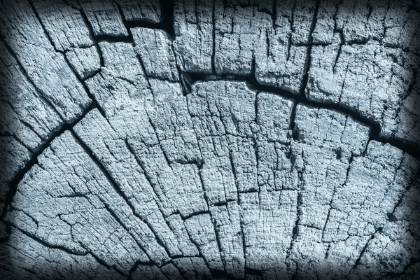 Stary wiązane wyblakły pęknięty zgniłe drewno niebieski winieta Grunge tekstury — Zdjęcie stockowe