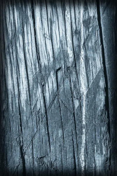 Old Knotted Weathered Cracked Rotten Wood Blue Vignette Grunge Texture — Stock Photo, Image