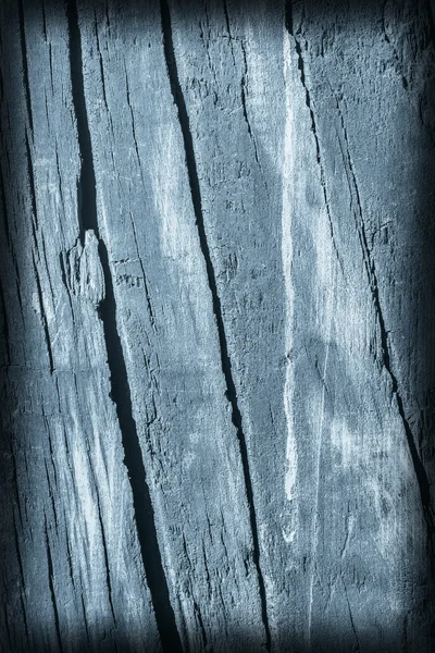 Velho entalhado rachado podre madeira azul vinheta Grunge textura — Fotografia de Stock