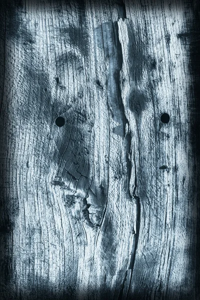 Old Knotted Weathered Cracked Rotten Wood Blue Vignette Grunge Texture — Stock Photo, Image
