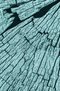 Eski ahşap baba lekeli mavi doku çürümüş kırık üst yüzey yıpranmış