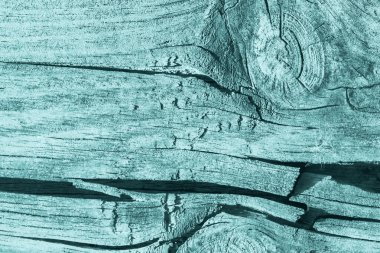 Eski yıpranmış kırık çürük ahşap ağartılmış ve camgöbeği Vignette Grunge doku lekeli