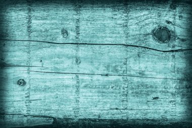 Eski yıpranmış kırık çürük ahşap ağartılmış ve camgöbeği Vignette Grunge doku lekeli