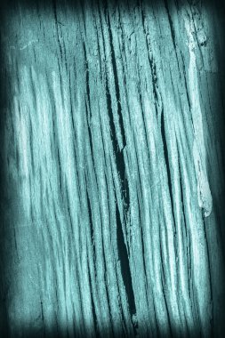 Eski yıpranmış kırık çürük ahşap ağartılmış ve camgöbeği Vignette Grunge doku lekeli