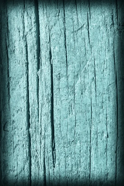Régi kopott repedt korhadt fát fehérített és festett cián matrica Grunge textúra — Stock Fotó
